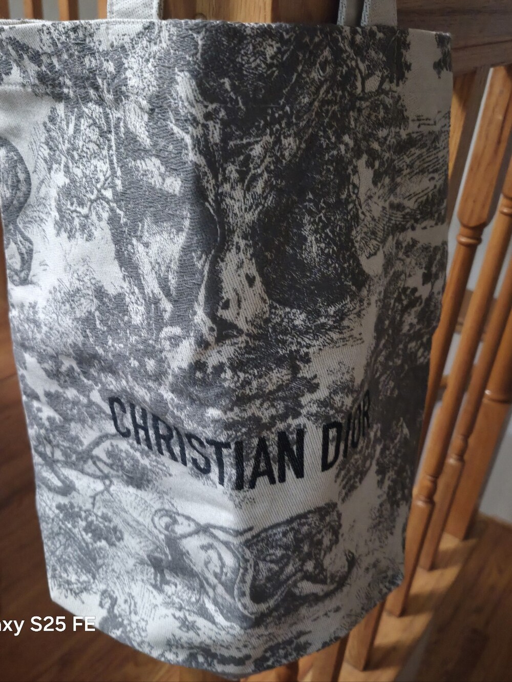 Christian Dior Toile Print Tote Bag in Black & White